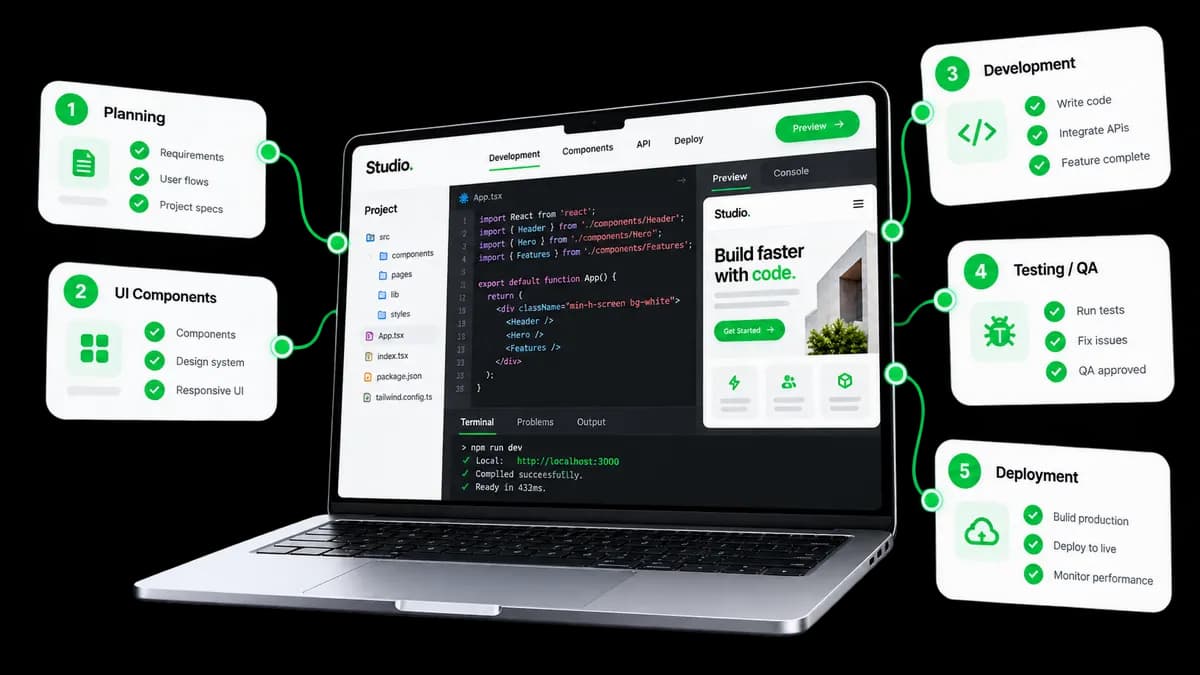 A website, a phone and connected tools built by the development team