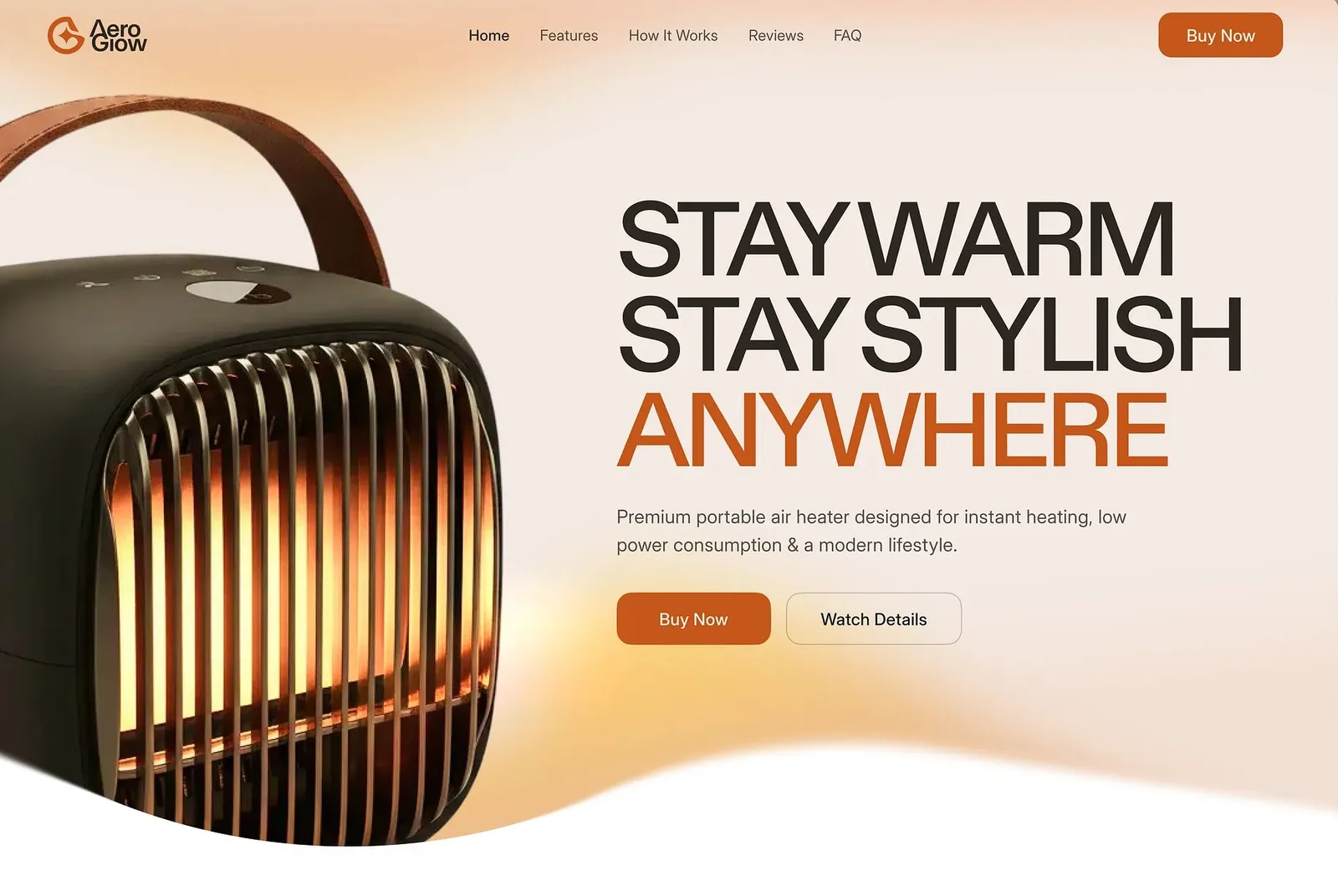 AeroGlow website concept