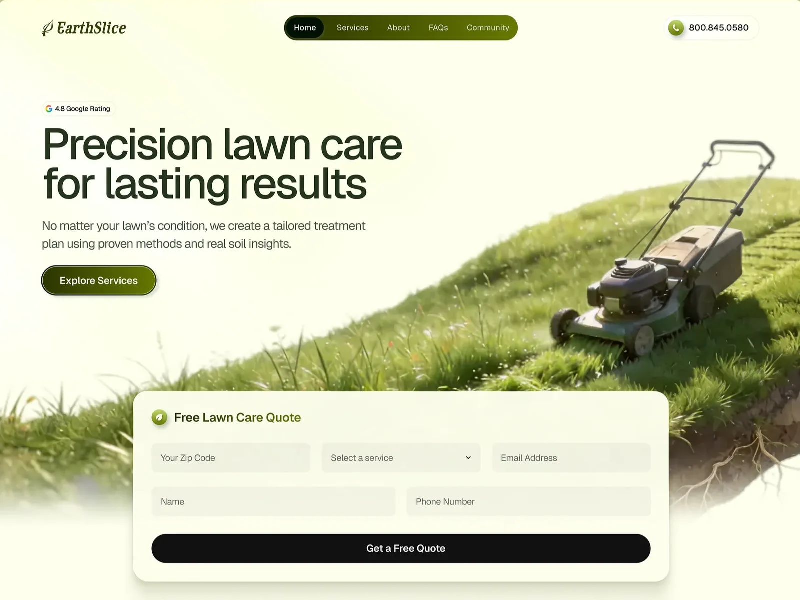 EarthSlice website concept