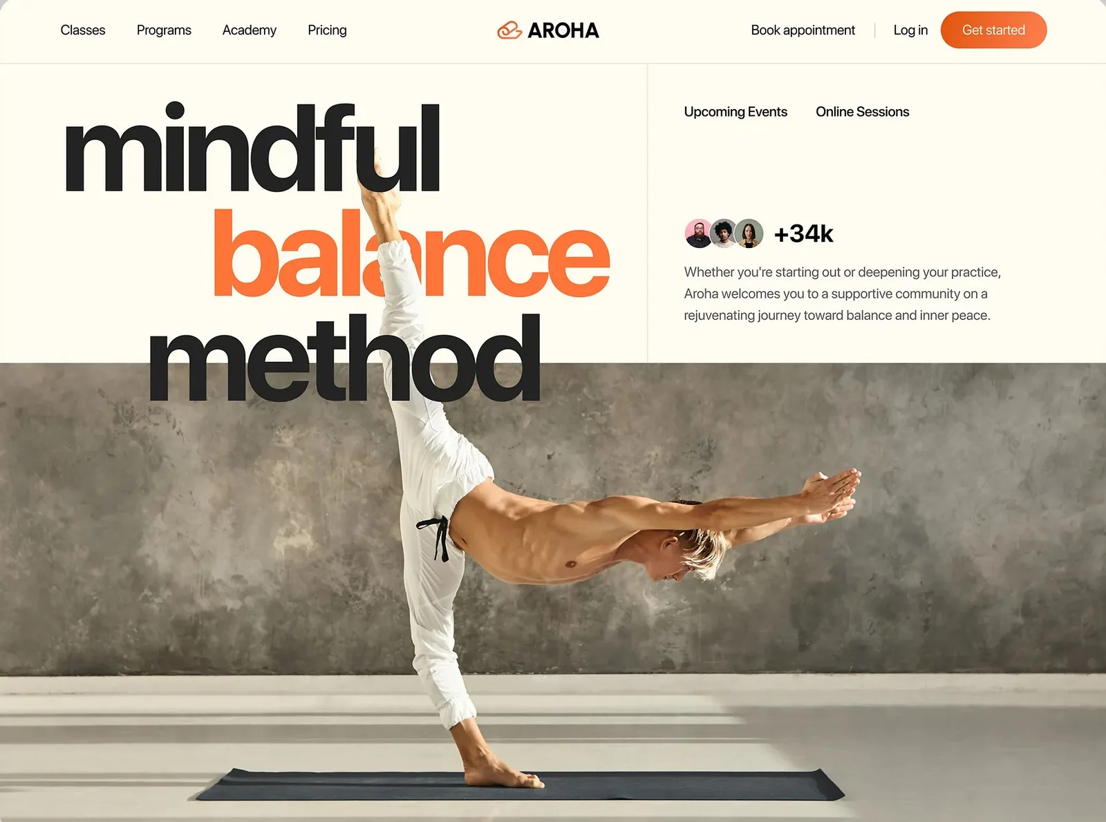 AROHA website concept