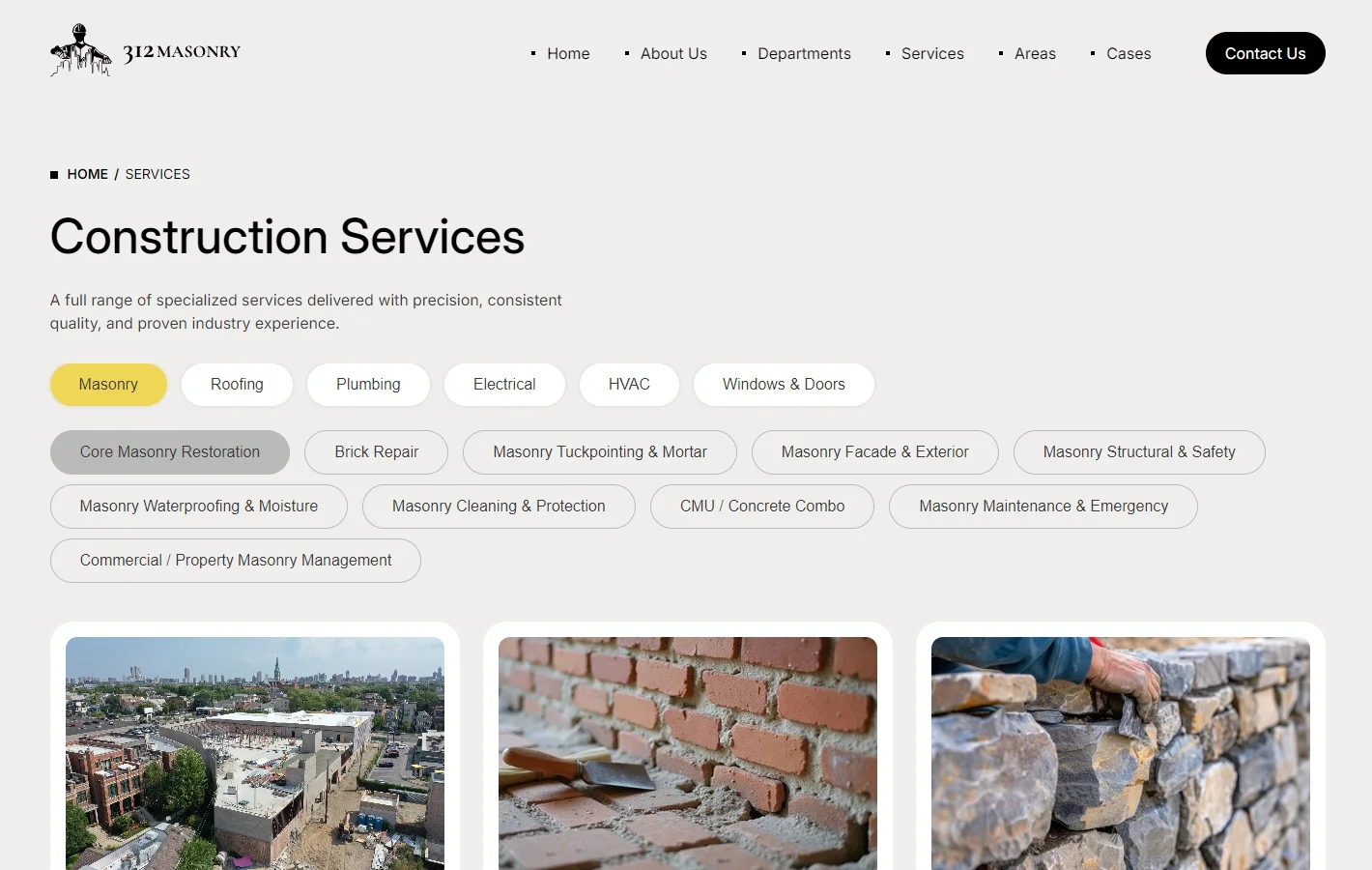 Full Masonry Services Catalog