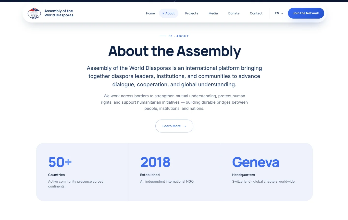 50+ Countries, Founded 2018, Geneva HQ