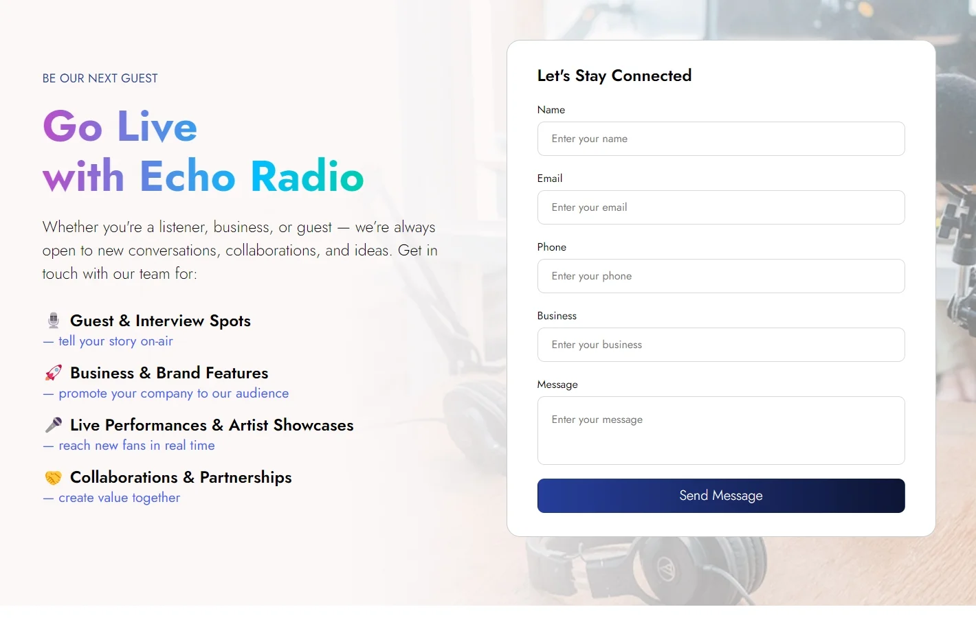 Go Live with Echo Radio