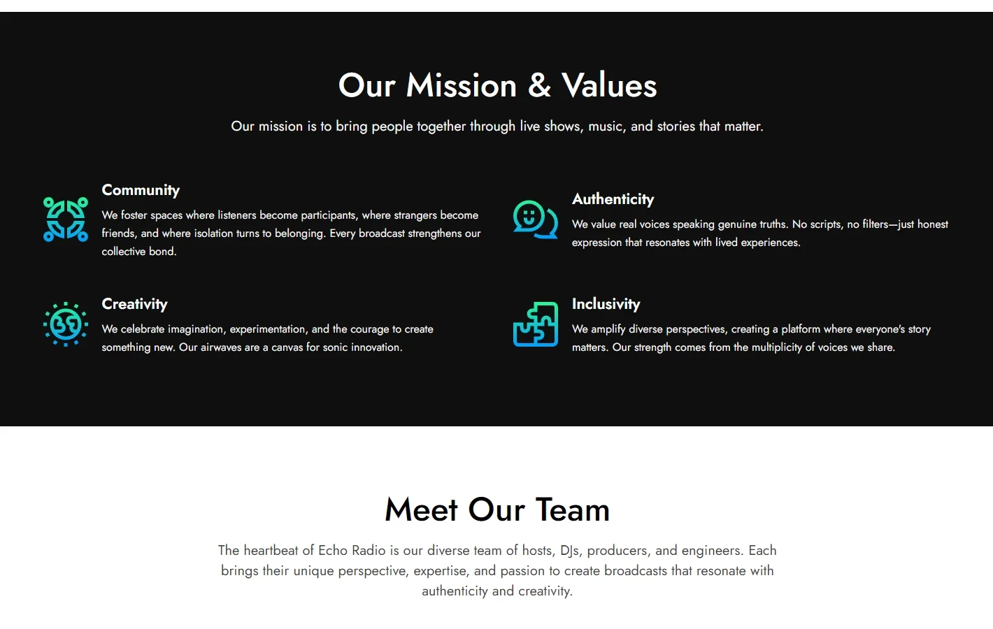 Mission: Community, Authenticity, Creativity
