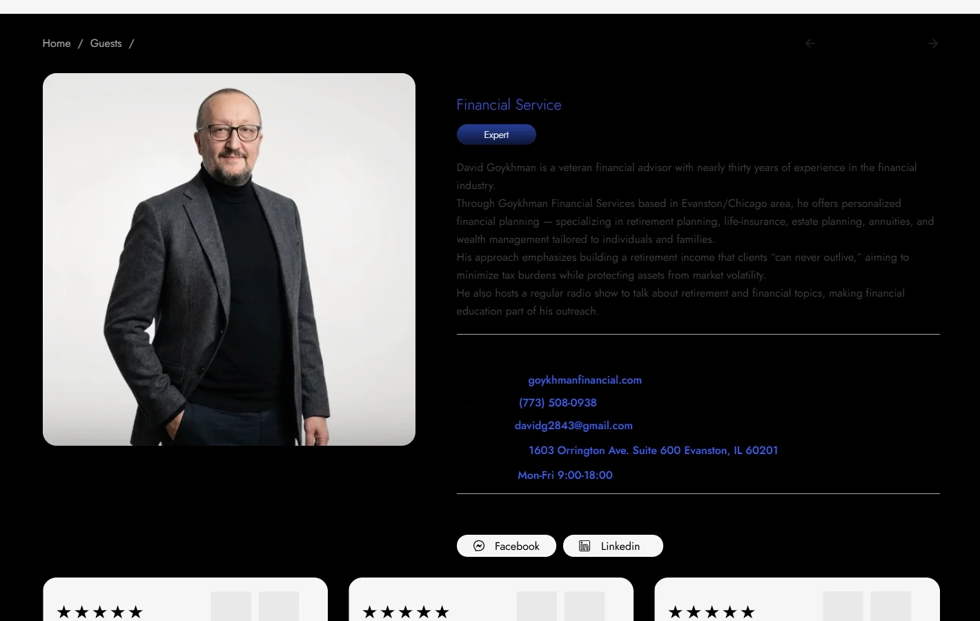 Guest Profiles with Contact & Reviews