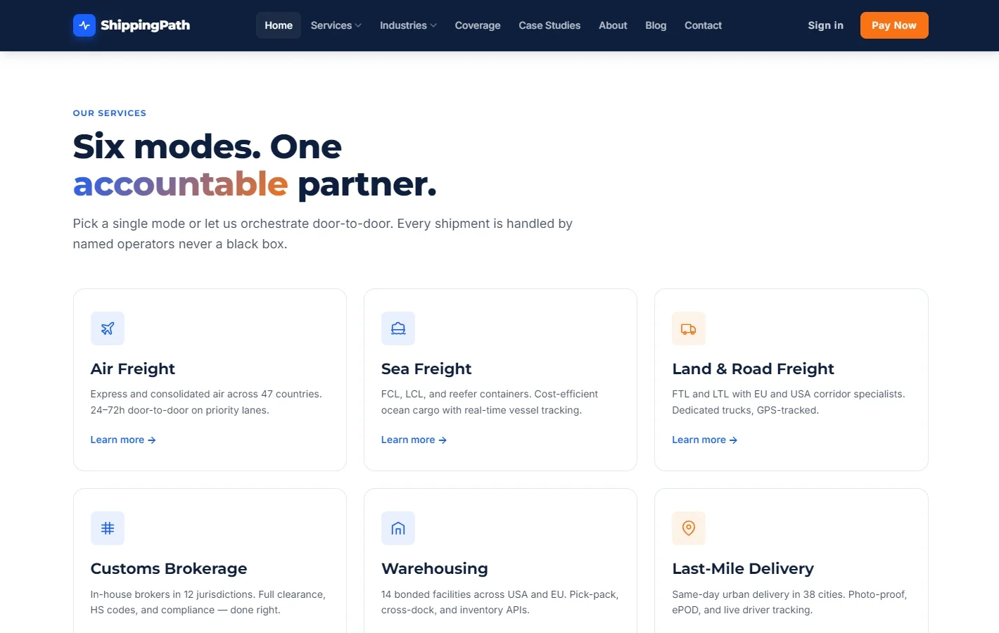 Six Freight Modes, One Partner