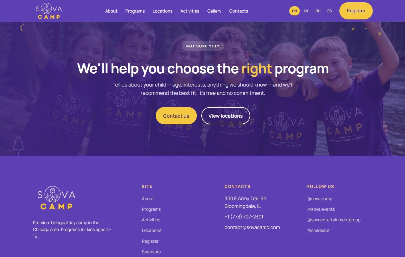Program Finder & Footer