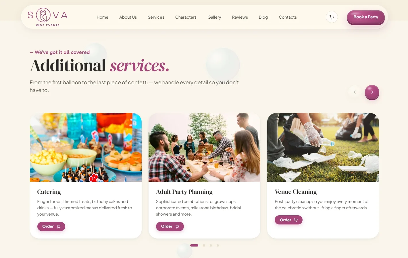 Catering, Cleanup & Adult Events