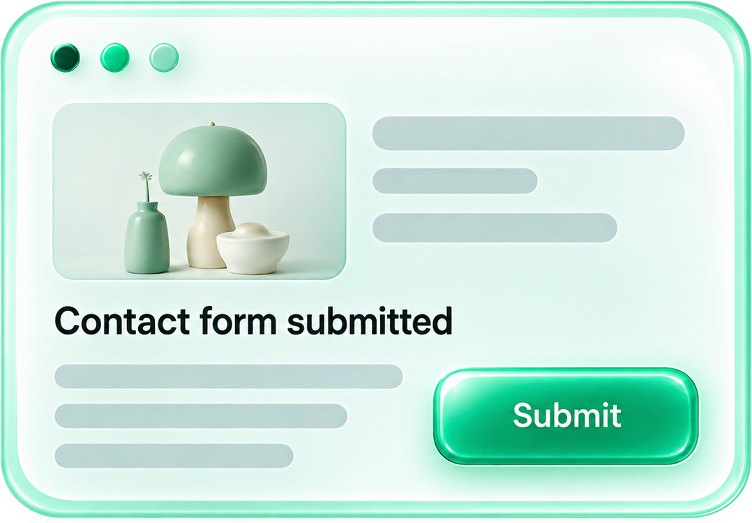 A contact form submitted in a browser window, ready for automation.
