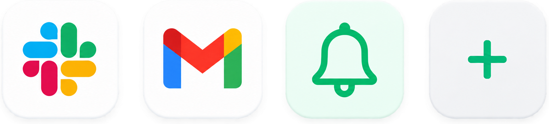 Notifications via Slack, email, an internal alert, and more.