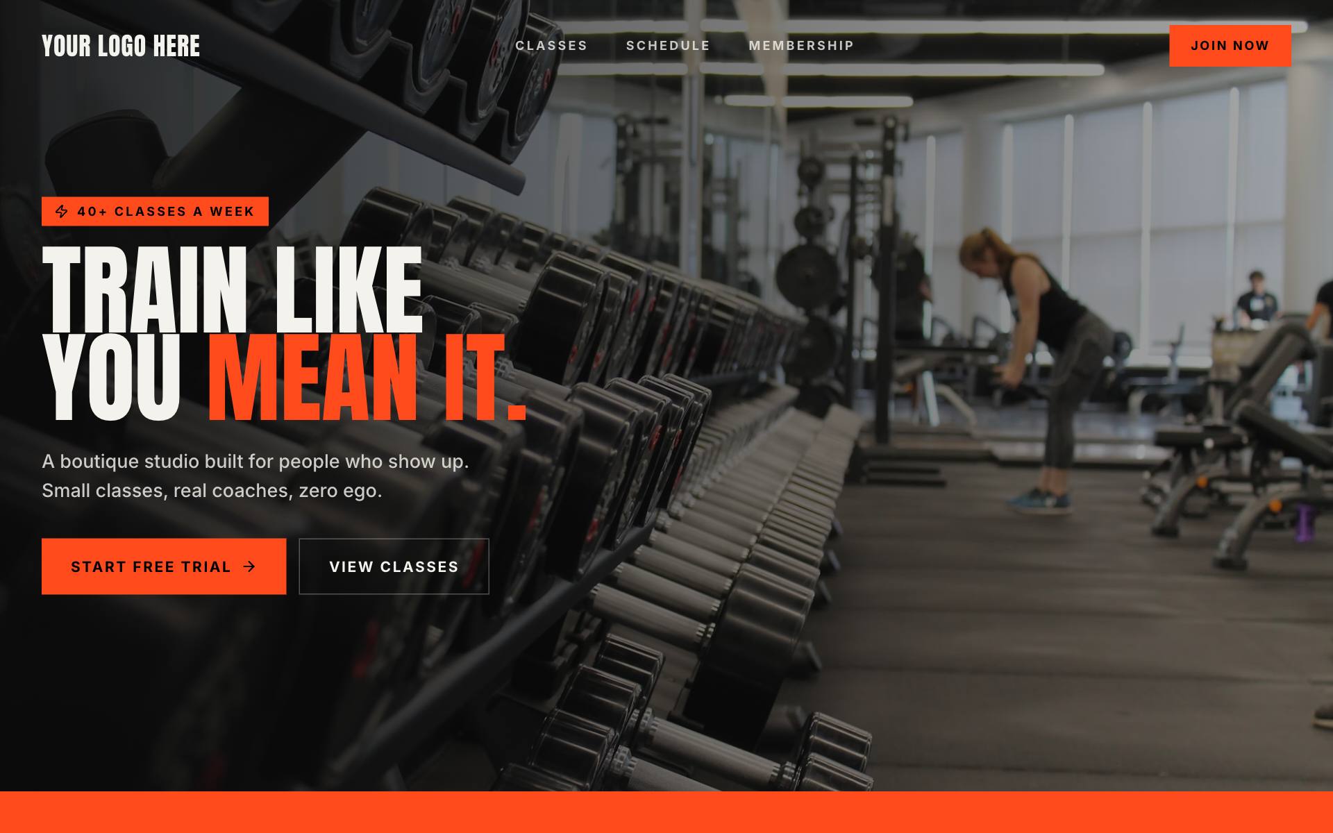 Boutique Gym Studio demo preview